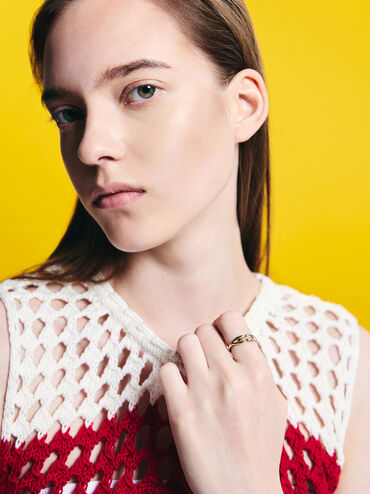 Kris Sculptural Ring, Gold, hi-res