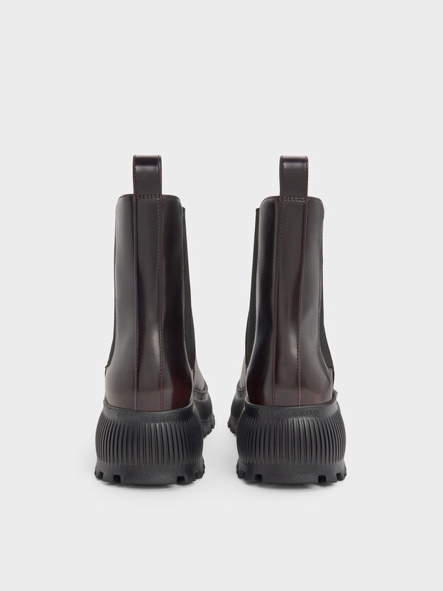 Darra Ridged-Sole Ankle Boots, Burgundy, hi-res