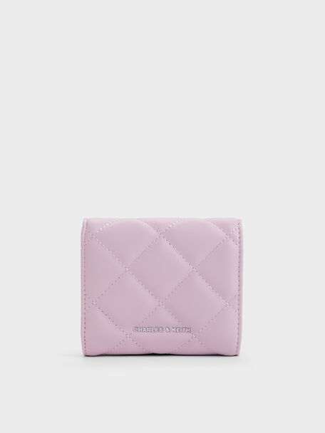 Arrietty Quilted Curved-Flap Wallet, Glycine, hi-res