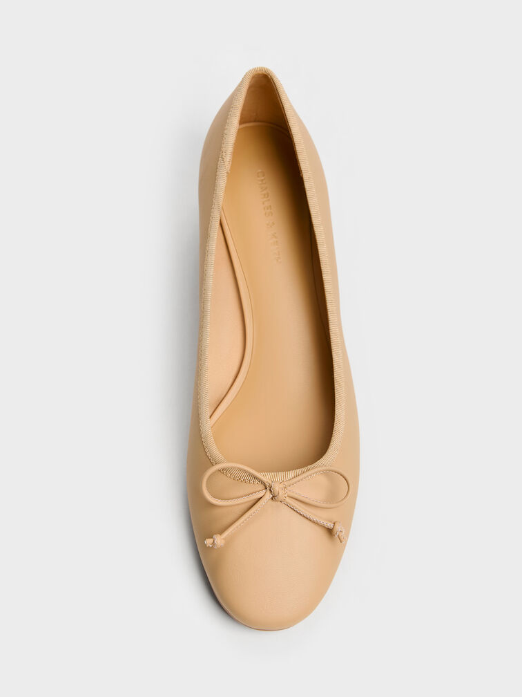Bow Ballet Pumps, Sand, hi-res