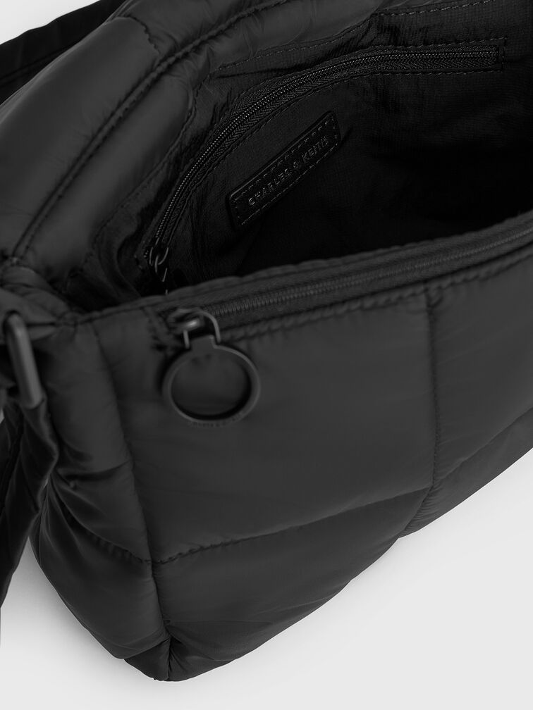 Mini Errya Nylon Quilted Puffy Crossbody Bag, Jet Black, hi-res
