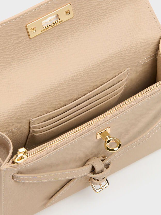 Tricha Knotted-Belt Top Handle Bag, Sand Beige, hi-res