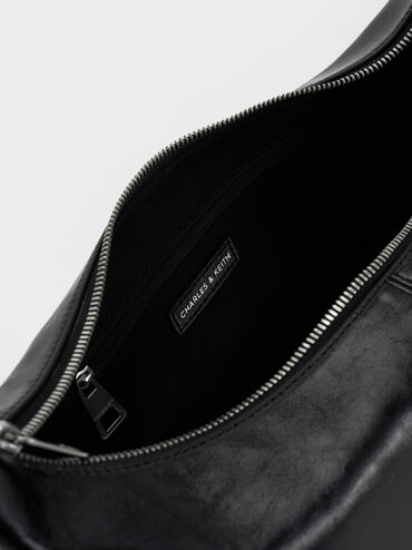 Bessie Side-Pocket Hobo Bag, Noir, hi-res