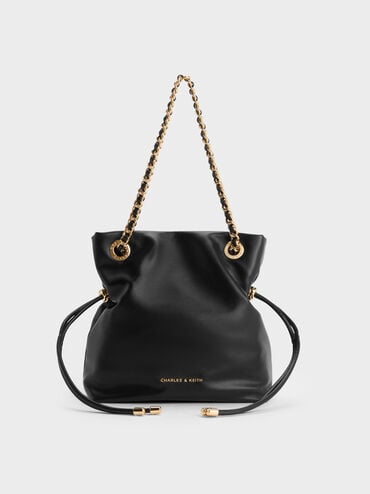 Arya Braided-Chain Crossbody Bag, Black, hi-res