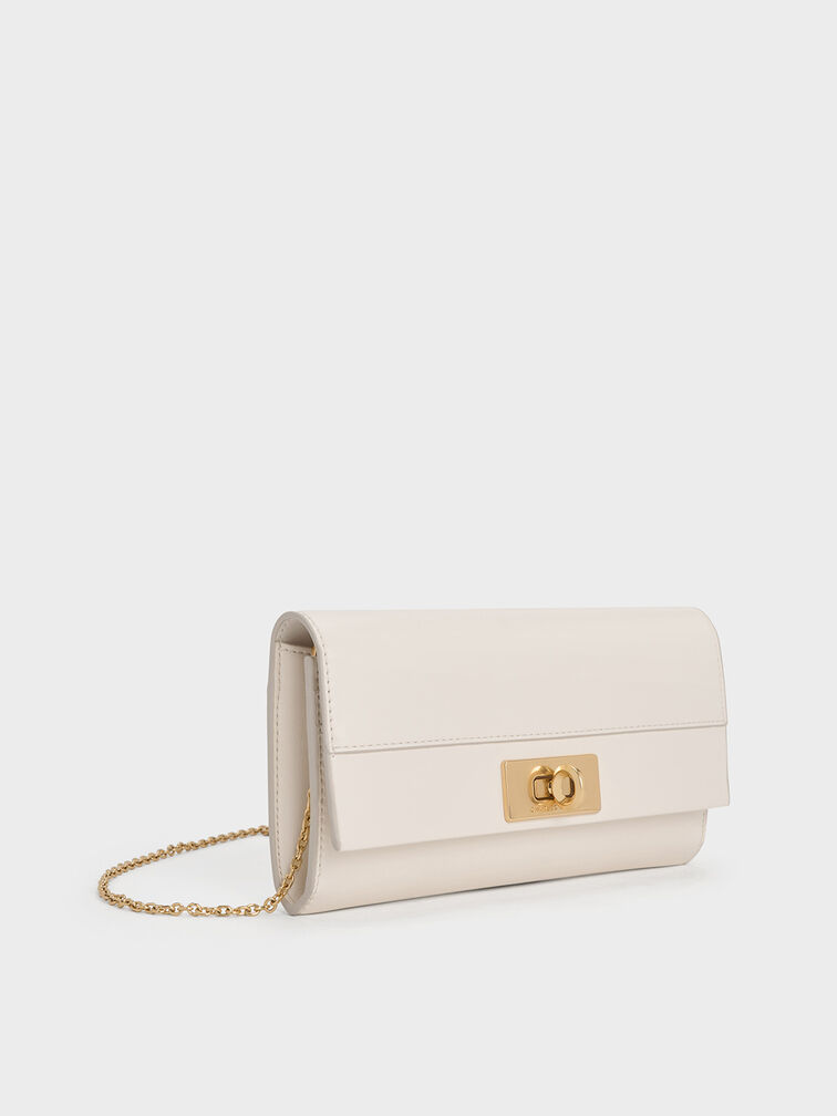 Lennie Chain-Handle Wallet, Cream, hi-res
