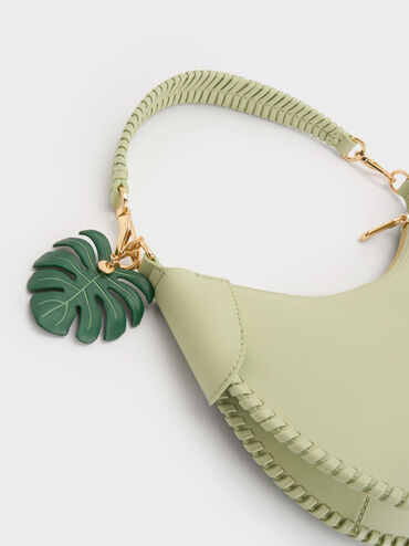 Blume Braided Curved Hobo Bag, Matcha Green, hi-res