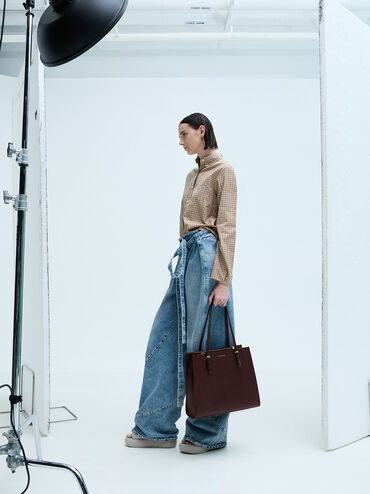 Sansa Tote Bag, Plum, hi-res