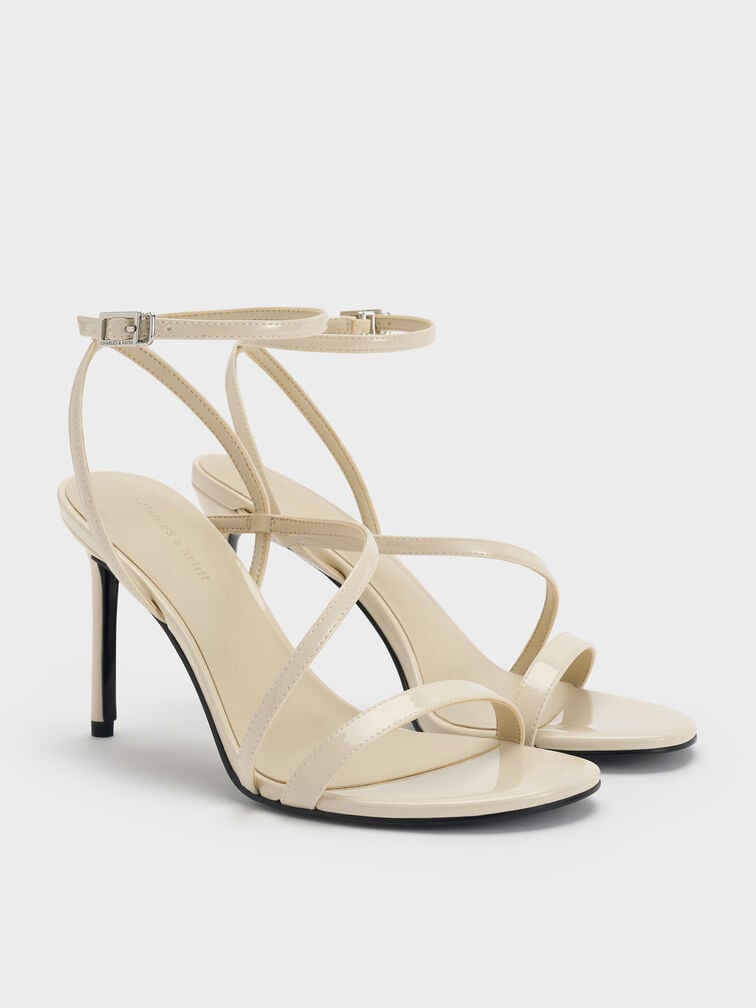 Andricia Patent Strappy Stiletto Sandals, Chalk, hi-res
