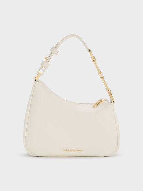 Mini Agatha Chain-Strap Shoulder Bag, Cream, hi-res