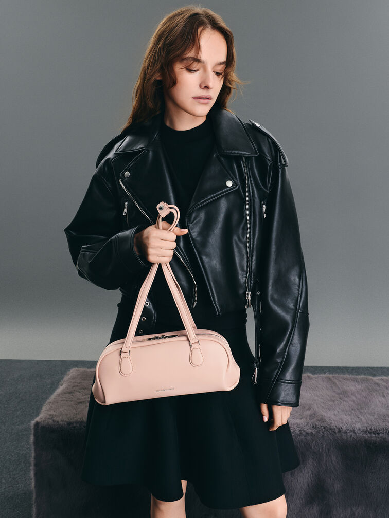 Nelly Elongated Shoulder Bag, Light Pink, hi-res