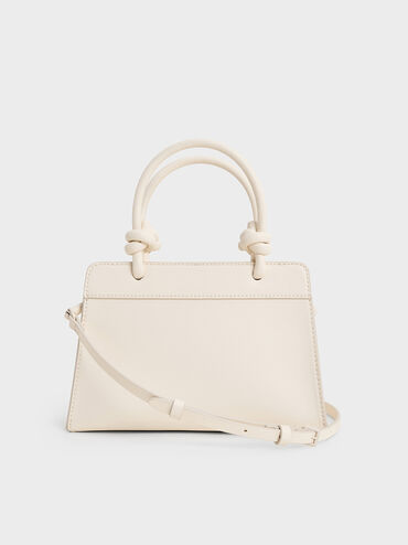 Sabine Knotted-Handle Trapeze Tote Bag, Cream, hi-res