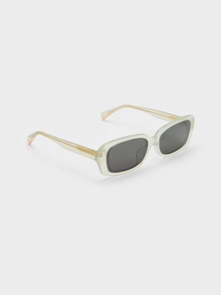 Aubrey Rectangular Sunglasses, Mint Green, hi-res