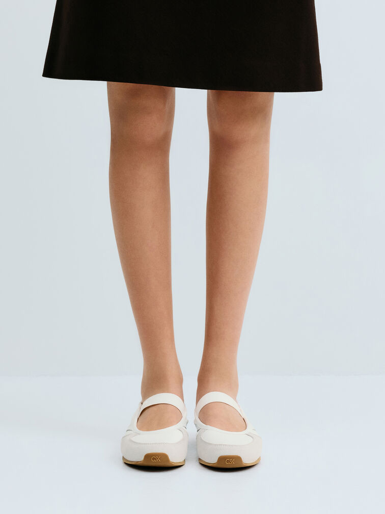 Jace Recycled Leather Mary Jane Sneakers, White, hi-res