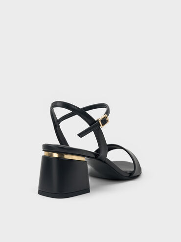 Sylva Block-Heel Sandals, Black, hi-res