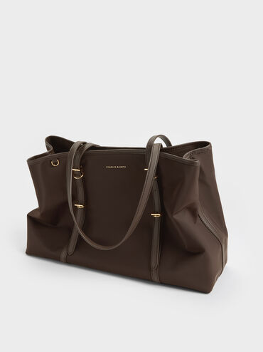 Levy Nylon Tote Bag, Espresso Brown, hi-res