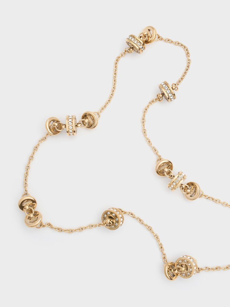 Hermione Crystal Choker Necklace, Gold, hi-res