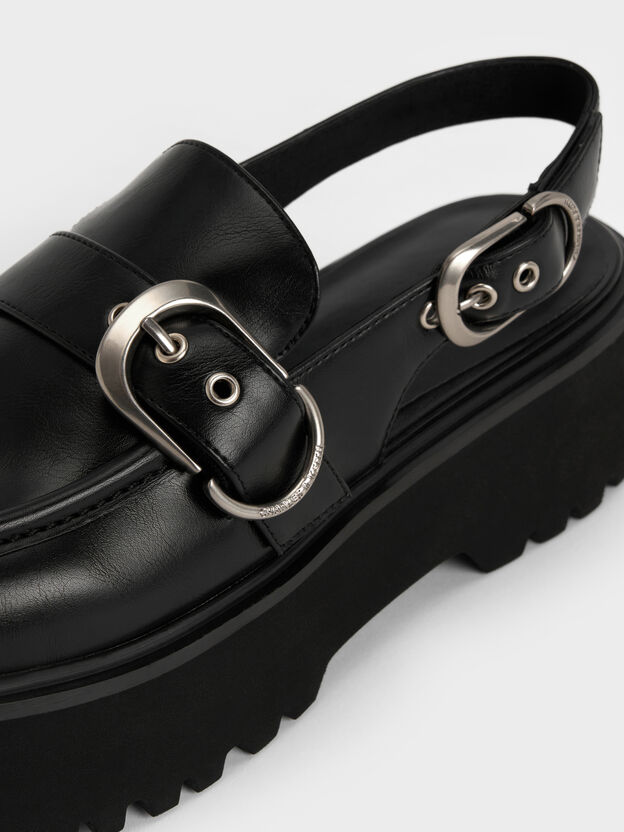 Eliot Platform Slingback Loafers, Black, hi-res