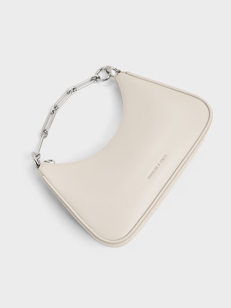 Lane Chain-Link Shoulder Bag, Shell Grey, hi-res
