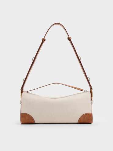 Delfina Canvas Elongated Shoulder Bag, Multi, hi-res