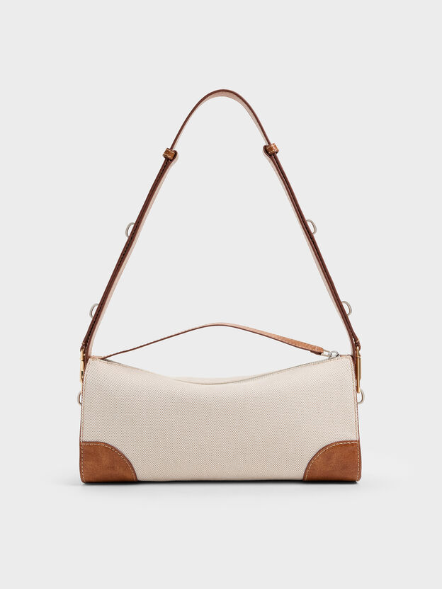 Delfina Canvas Elongated Shoulder Bag, Multi, hi-res