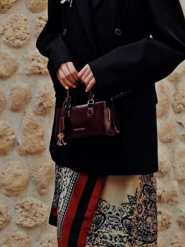 Mini Kerry Top Handle Bag, Wineberry Red, hi-res