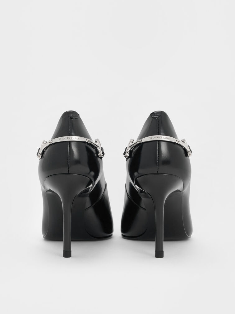 Erinna Metallic-Accent Pointed-Toe Pumps, Black Box, hi-res