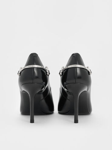 Erinna Metallic-Accent Pointed-Toe Pumps, Black Box, hi-res