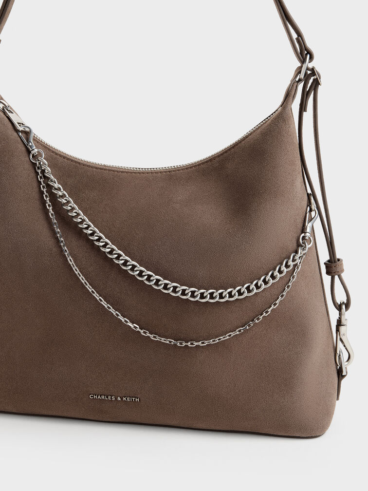Atwood Chain Convertible Hobo Bag, Stone Grey, hi-res