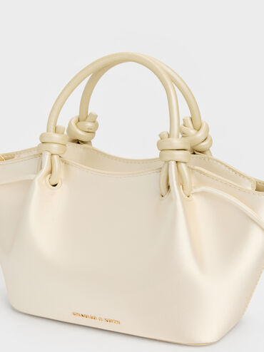 Sammie Pearl-Butterfly Knotted-Handle Tote Bag, Butter, hi-res