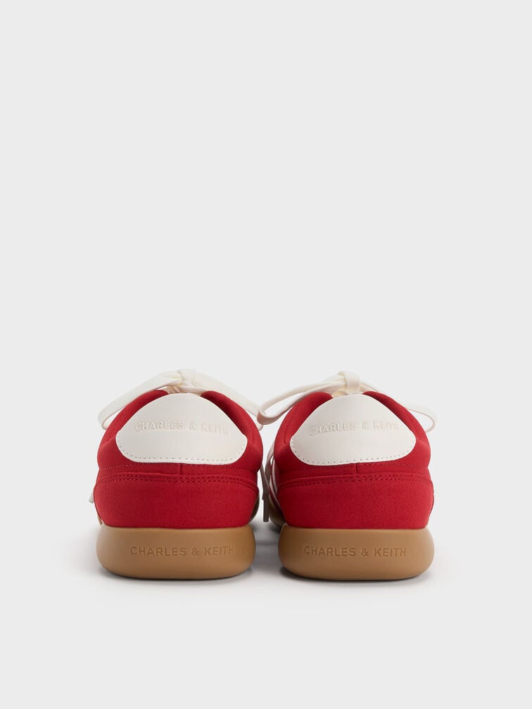 Louise Contrast-Trim Sneakers, Red, hi-res