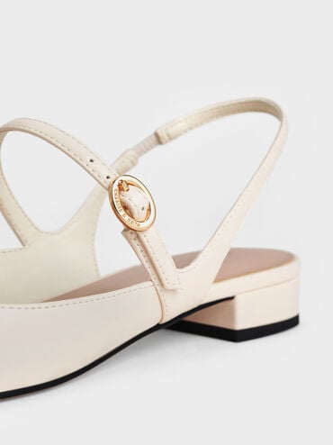 Roxane Slingback Mary Jane Flats, Chalk, hi-res