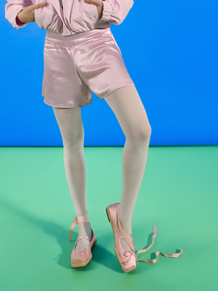 Bernadine Recycled Polyester Tie-Around Espadrille Flats, Pink, hi-res