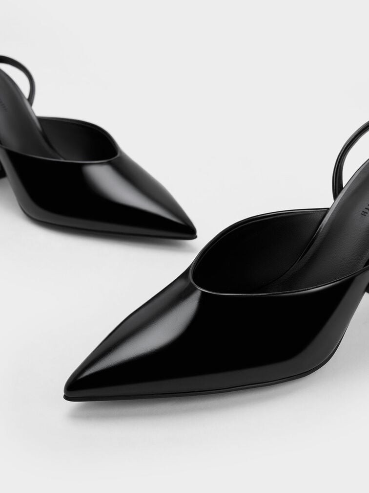 Chunky Heel Ankle-Strap Pumps, Black Box, hi-res