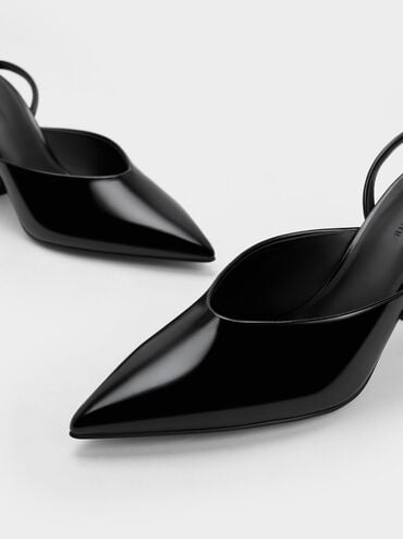 Chunky Heel Ankle-Strap Pumps, Black Box, hi-res