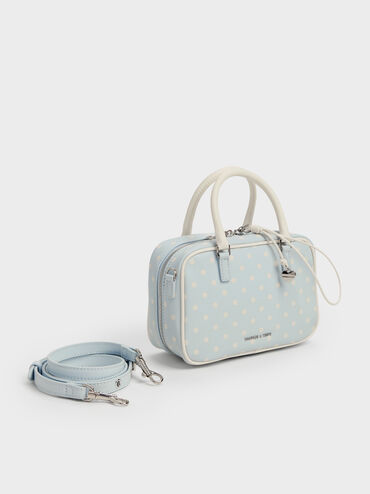 Sianna Polka-Dot Bowling Bag, Sea Salt Blue, hi-res