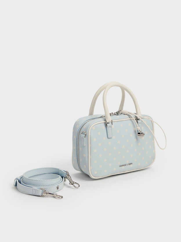 Sianna Polka-Dot Bowling Bag, Sea Salt Blue, hi-res