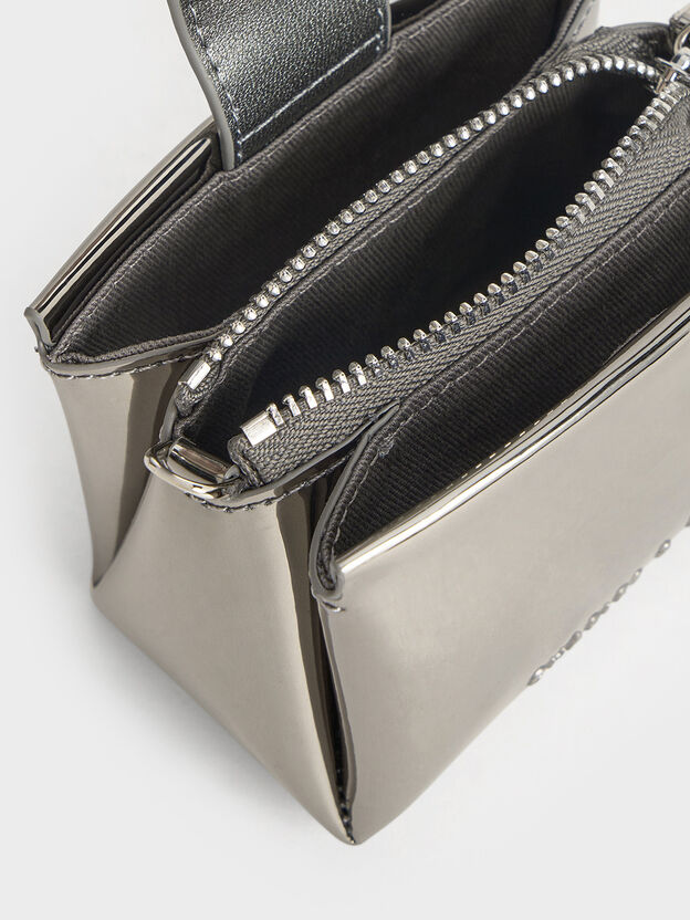 Bosie Metallic Micro Bag, Pewter, hi-res