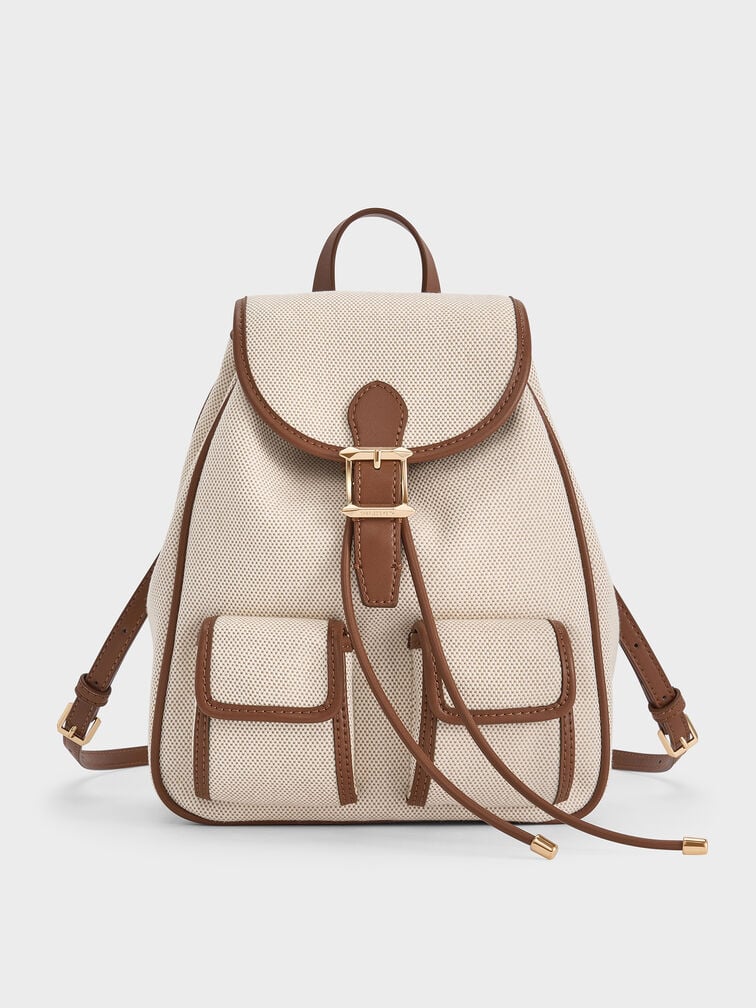 Bryna Canvas Backpack, Taupe Canvas Bryna Canvas Backpack, Taupe Canvas, hi-res