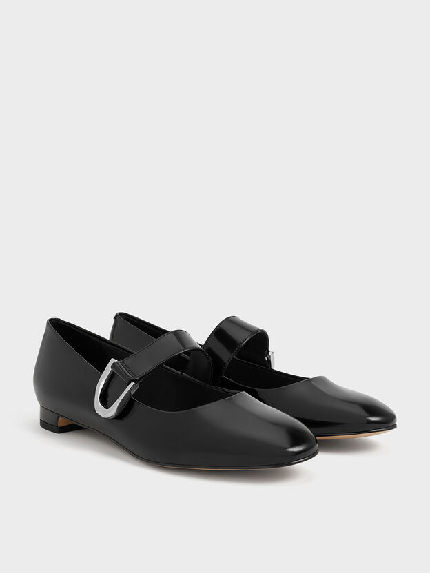 Gabine Leather Mary Janes, Black Box, hi-res
