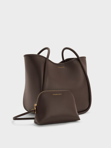 Lyla Tubular Slouchy Tote Bag, Espresso Brown, hi-res