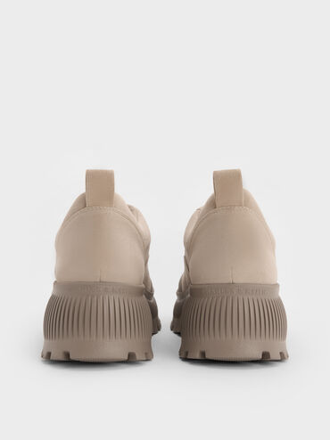 Darra Faux Suede Ridged-Sole Platform Sneakers, Beige, hi-res