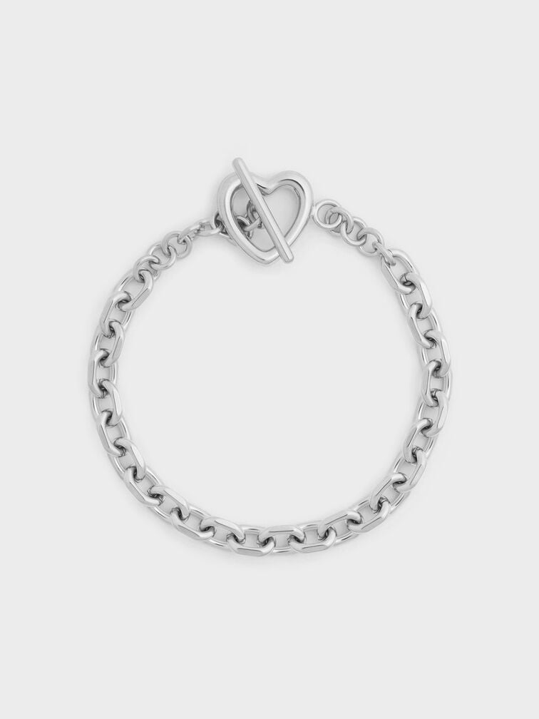 Annalise Heart Bracelet, Silver, hi-res