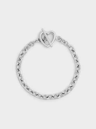 Annalise Heart Bracelet, Silver, hi-res