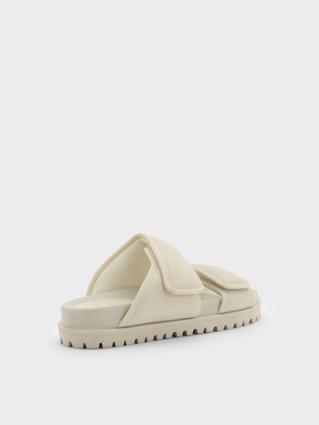 Nylon Double-Strap Flatform Sandals, Chalk, hi-res