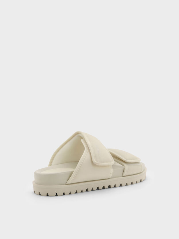 Nylon Double-Strap Flatform Sandals, Chalk, hi-res