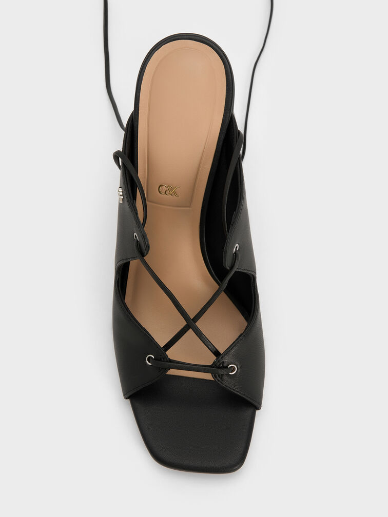 Jianna Leather Heeled Sandals, Black, hi-res