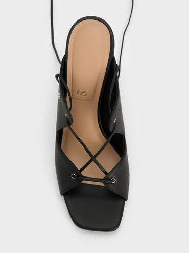 Jianna Leather Heeled Sandals, Black, hi-res