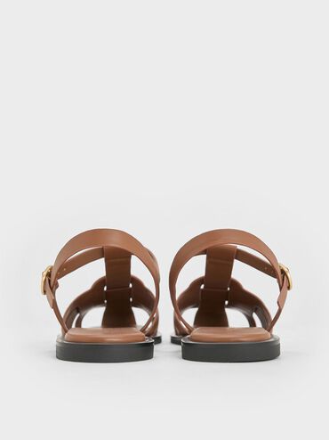 Easley T-Bar Caged Sandals, Caramel, hi-res