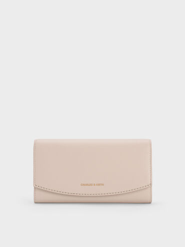 Briony Curved Flap Long Wallet, Oat, hi-res