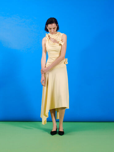 Meja Floral Pointed-Toe Slingback Pumps, Black Textured, hi-res